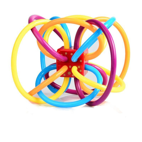 Winkel Rattle Teether & Sensory Activity Rings Toy - Silicone Teether Rings - Pepmybaby