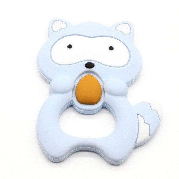 Silicone Baby Teething Toy - Raccoon Teether.  Baby Teething Soother - Teething Baby Gifts - Pepmybaby