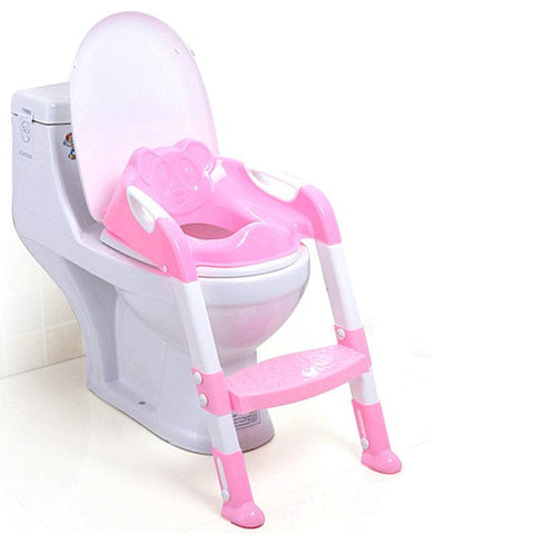 Toilet Training Foldable Seat with Sturdy Non-Slip and Adjustable Ladder Step - Pepmybaby