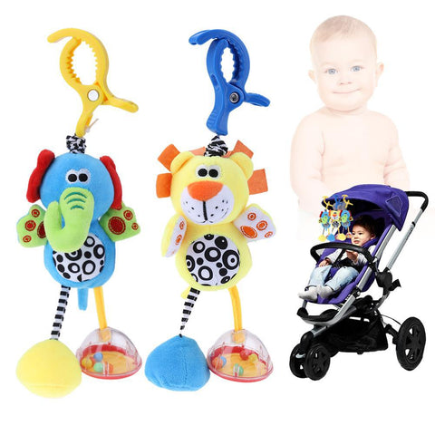 Rattles Toys Cotton Stroller Pram Crib Hanging Soft Plush Animal Clip Baby Crib Bed Hanging Bells Toys - Pepmybaby